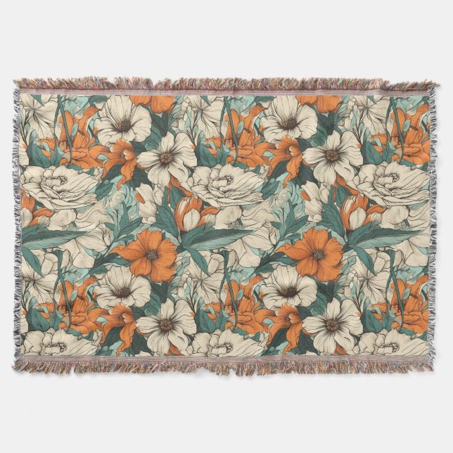 Cobertor Flores bonito de colheita (Frente)