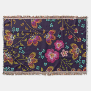 Cobertor Flores bordadas: padrão sem costura de moda