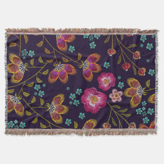 Cobertor Flores bordadas: padrão sem costura de moda