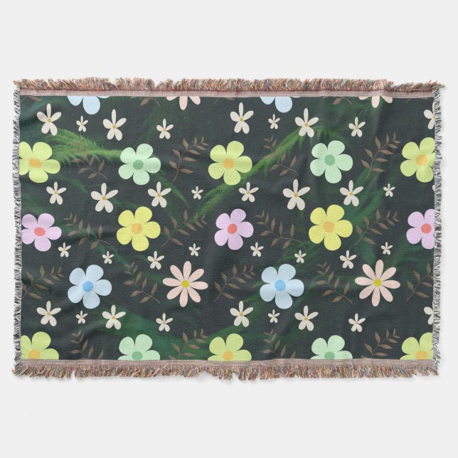 Cobertor Flores-de-água na Floresta Verde (Frente)