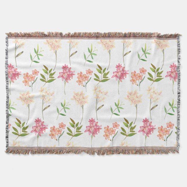 Cobertor Flores de algodão padrão tradicional de conforto (Frente)