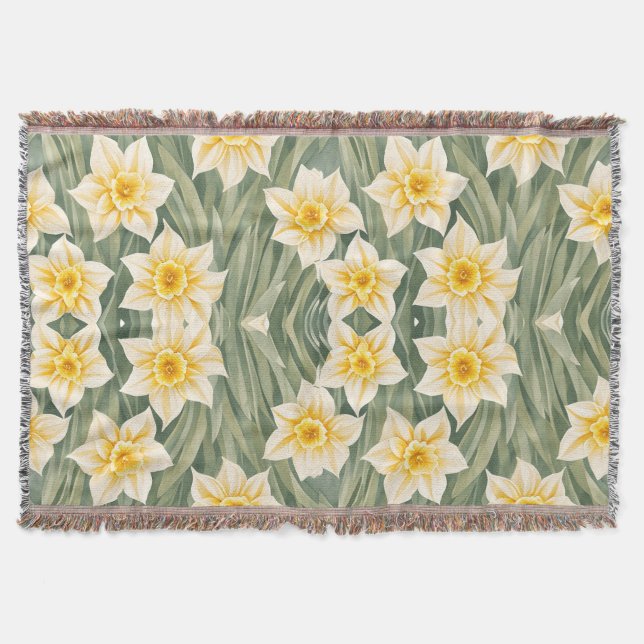 Cobertor Flores De Daffodil Padrão Floral (Frente)