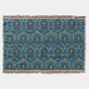 Cobertor Flores de Outono em Azul Turquesa Vintage de Willi