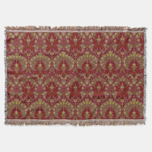 Cobertor Flores de Outono Vintage Vermelho Dourado William