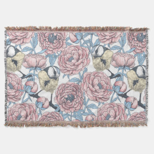 Cobertor Flores de pedras e aves