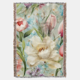 Cobertor Flores de primavera no Estilo do Impressionismo