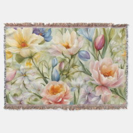 Cobertor Flores de primavera sofisticadas e refinadas. Pint