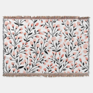 Cobertor Flores De Rabo: Coral Floral Sem Costura.