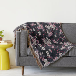 Cobertor Flores de Sakura Rosa Negra, Design de padrão,