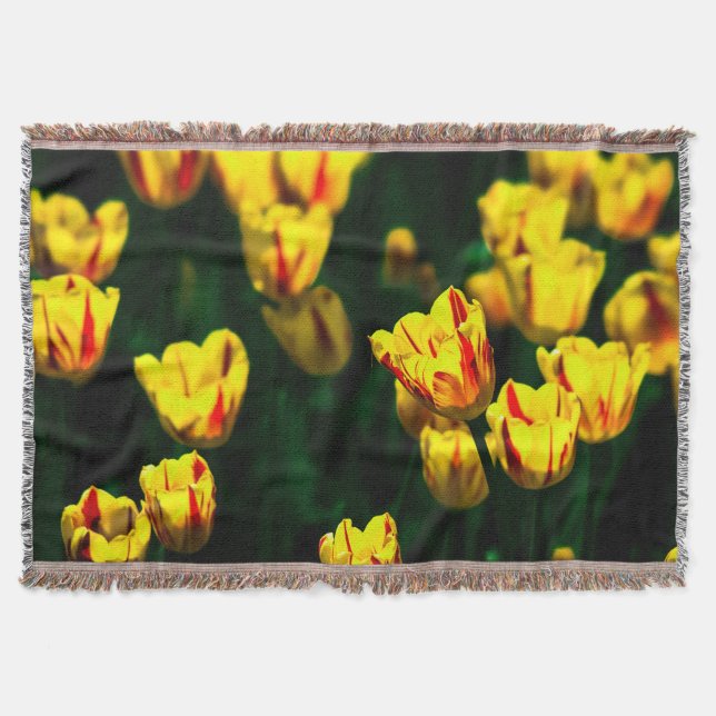 Cobertor Flores de tulipas amarelas (Frente)