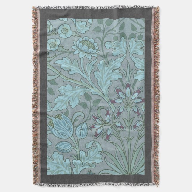 Cobertor Flores Decorativas Azul Pastel (Frente Vertical)
