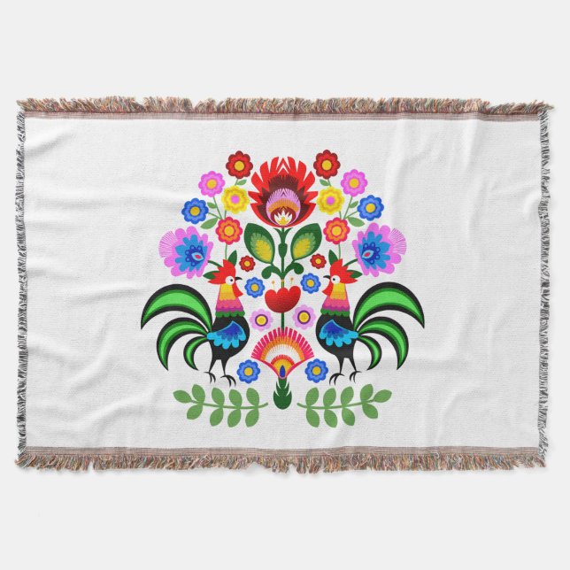Cobertor Flores design poloneses. (Frente)