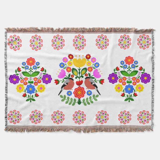 Cobertor Flores design poloneses. (Frente)