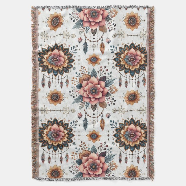 Cobertor Flores e Penas (Frente Vertical)