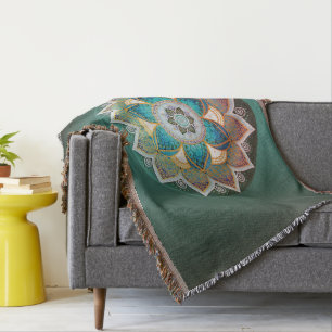 Cobertor Flores em Mandala - Aberto