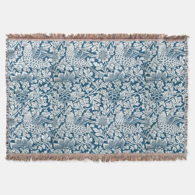 Cobertor Flores Florais Deixam Aves Azuis (Frente)