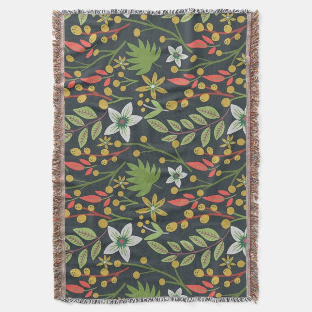 Cobertor Flores florais sem costura coloridas (Frente Vertical)