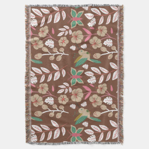 Cobertor Flores, flores, folhas, borboletas, sem costura,