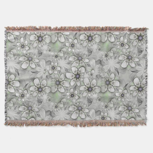 Cobertor Flores Fractais padrão perfeito I + suas ideias (Frente)