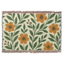 Flores Laranja e Folhas Verdes Jogam Cobertura