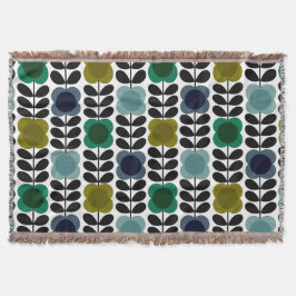 Cobertor Flores Modernas De Vintage Spot, Azul Verde