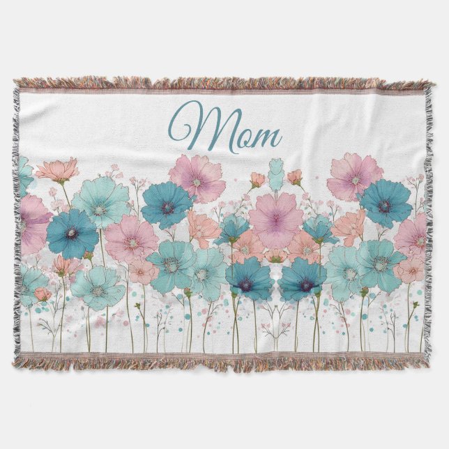 Cobertor Flores Primaveris Vintage para Mamãe (Frente)