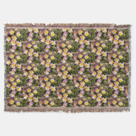 Cobertor Flores Rosa e Amarelo