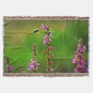 Cobertor Flores Rosa N Bolhas De Abelhas Jogam Banheira
