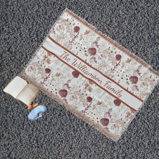 Cobertor Flores Selvagens Modernas | Elegante Boho Floral (Criador carregado)