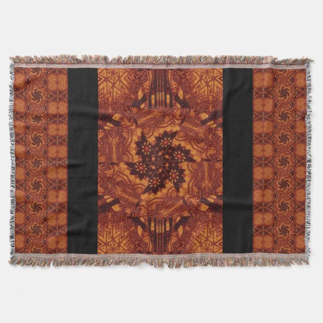 Cobertor Flores selvagens, pretas e Douradas 15 (Frente)