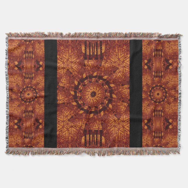 Cobertor Flores selvagens, pretas e Douradas 19 (Frente)