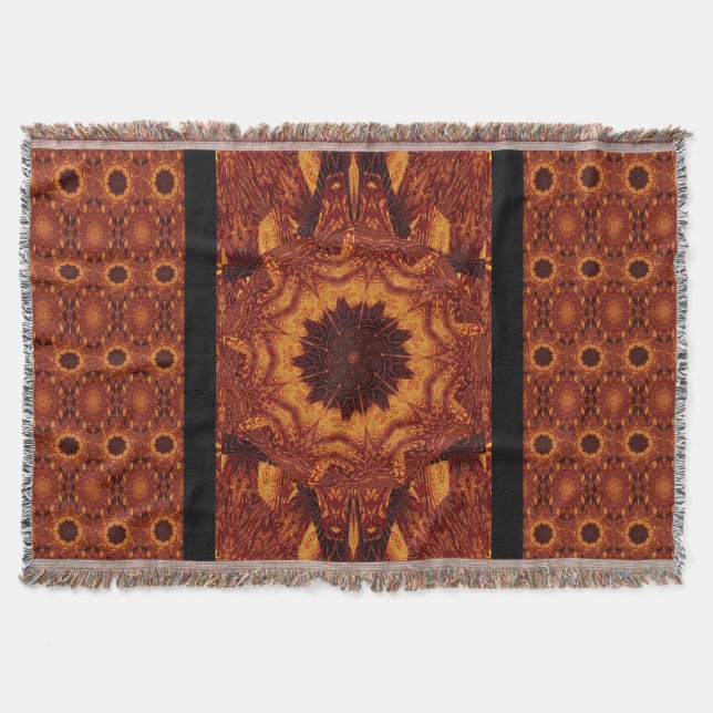 Cobertor Flores selvagens, pretas e Douradas 2 (Frente)