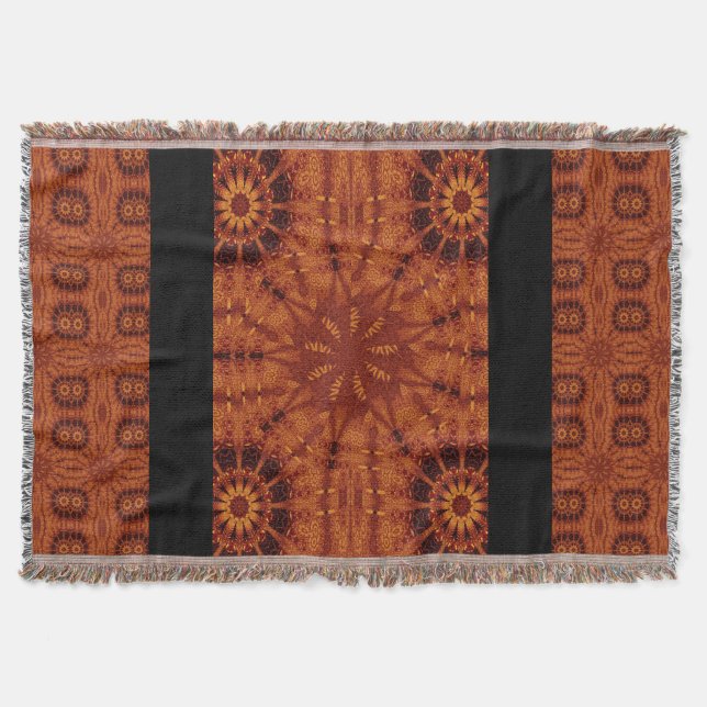 Cobertor Flores selvagens, pretas e Douradas 24 (Frente)