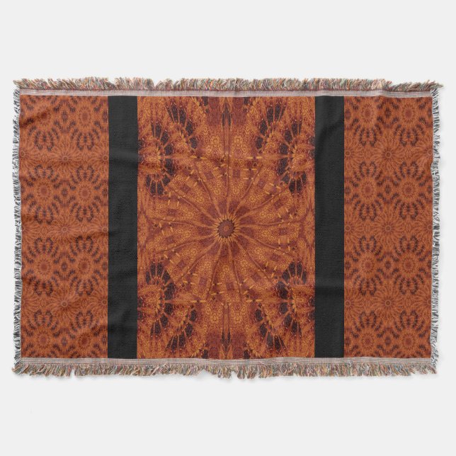 Cobertor Flores selvagens, pretas e Douradas 6 (Frente)