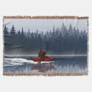 Cobertor Floresta de Pinheiros Bigfoot Lake Canoe Wildernes