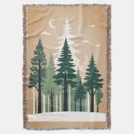 Cobertor Floresta Silhueta Tranquil