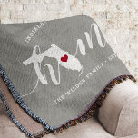 Cobertor Flórida Home State Personalizada Wood Look<br><div class="desc">Mostre algum orgulho do estado doméstico com esta fofinha cinza rustica jogando cobertor com "casa" em letras brancas de escrita de caligrafia com um mapa da silhueta do estado da Flórida em pé para a letra "O". Um dentro de ilustração do coração vermelho no mapa do estado completa o design;...</div>