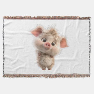 Cobertor Fluffy Piglet com olhos grandes