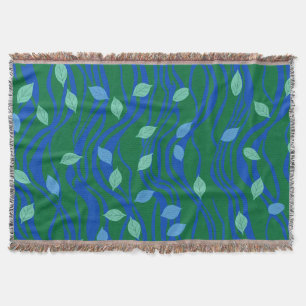 Cobertor Fluxo Elemental Esmeralda Verde Azul Cobalto com F