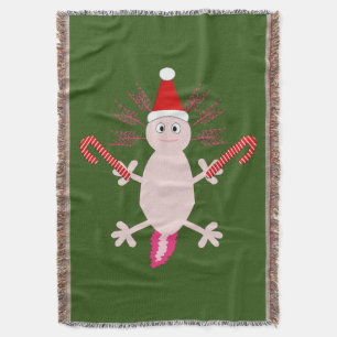 Cobertor Fofo de Natal Axolotl