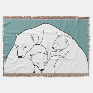 Cobertor Folha de Arte do Urso Mãe e Cubo Jogam Banheta