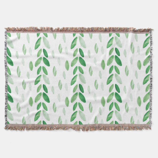 Cobertor folhas de aquarela (Frente)