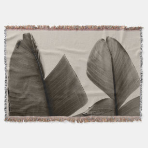 Cobertor Folhas de árvores de banana na Sepia
