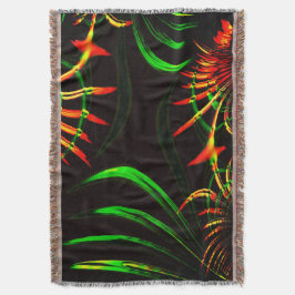 Cobertor Folhas de erva, cores de fogo em "pétalas de flore