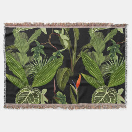 Cobertor Folhas de palma tropical, plantas, sem costura flo