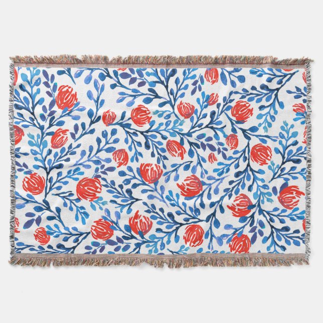 Cobertor Folhas Florais: Padrão Natural Invisível (Frente)