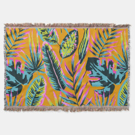 Cobertor Folhas Tropicais Havaianas E Plantas Padrão-Impres