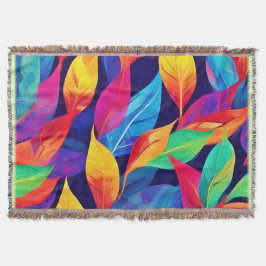 Cobertor Folhas Vibrantes de Outono Arte Abstrata
