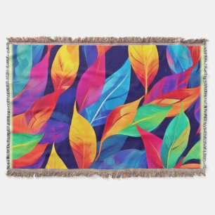 Cobertor Folhas Vibrantes de Outono Arte Abstrata