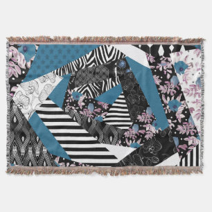 Cobertor Folheto azul, popular, retalhos, folclore, rústico